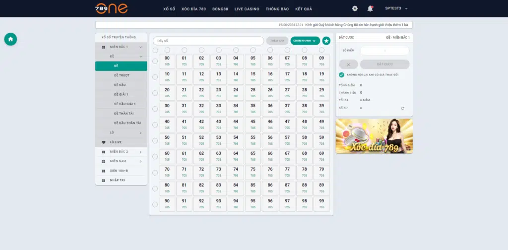 Hệ thống ONE789 chuyên cung cấp các kèo cá cược lô đề